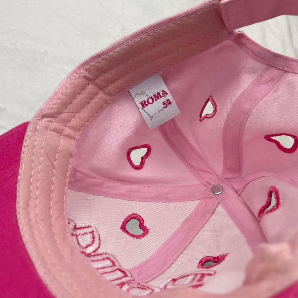 Vintage Y2K‎ Pink Heart Cutout Roma Italy Baseball Cap Style Hat - Picture 5 of 7